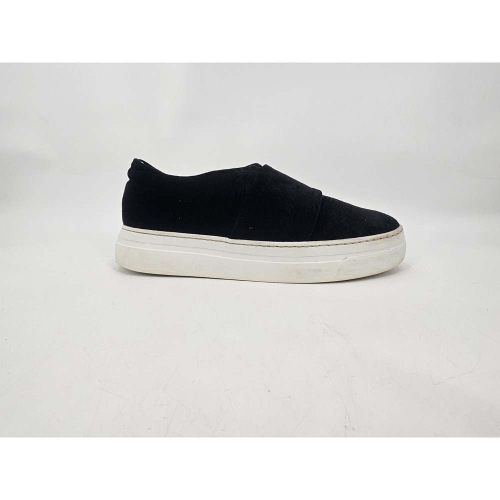 Lewit‎ Italy Slip On Loafers Black Velvet Trainers Women's Size 10 Black/White